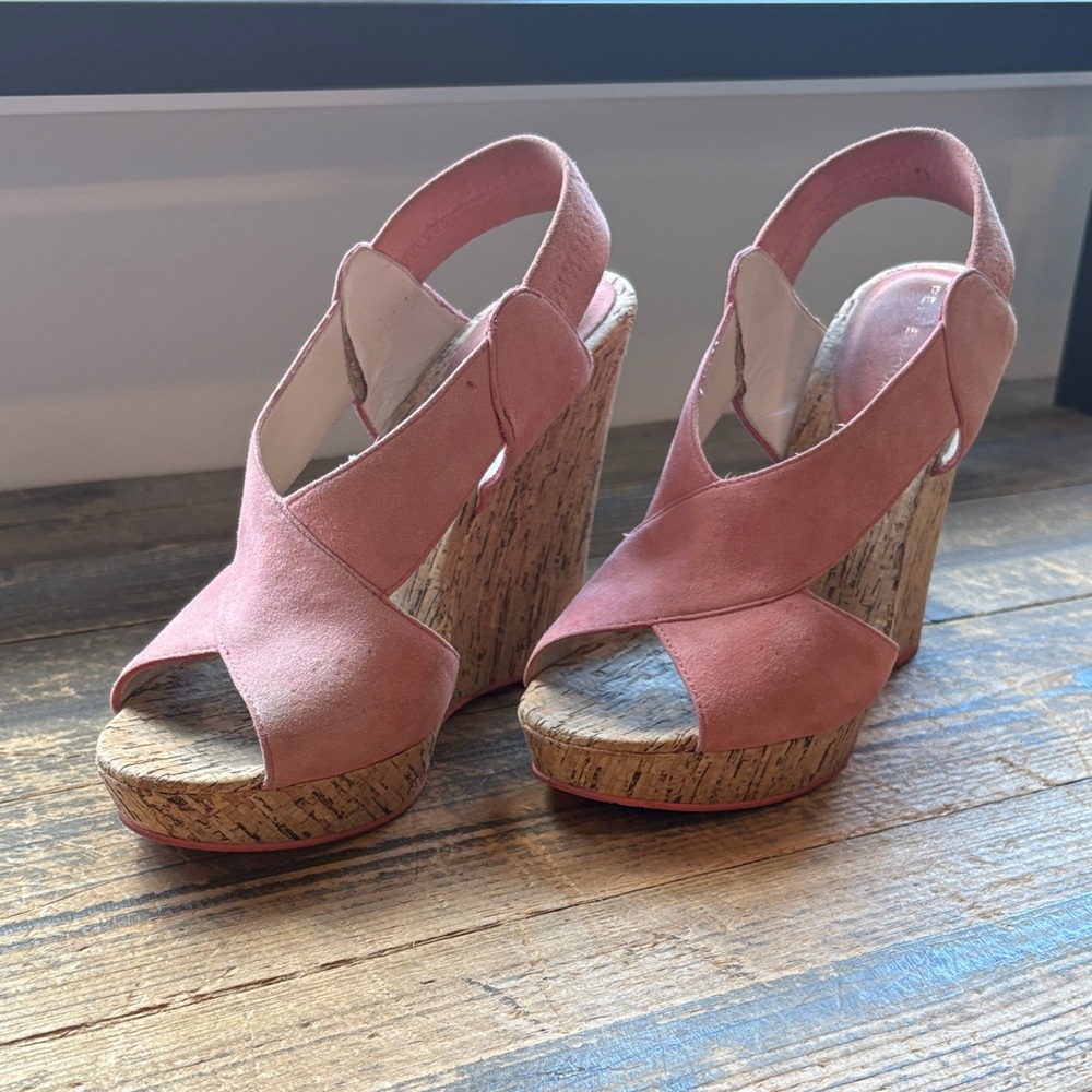 Pelle Moda Pink Wedge Sandals